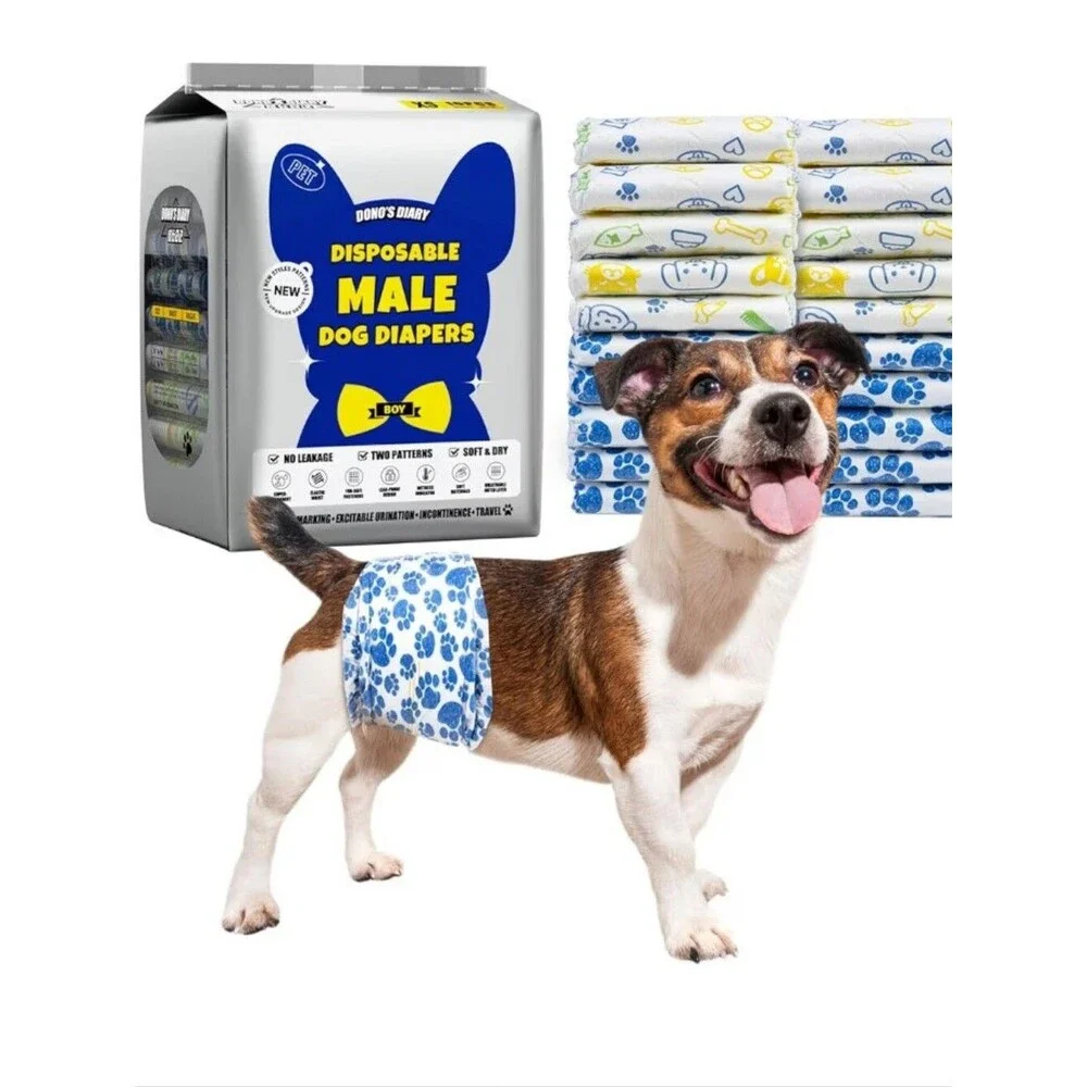 6 Packs Of 10 Male Dog Diapers Size XS